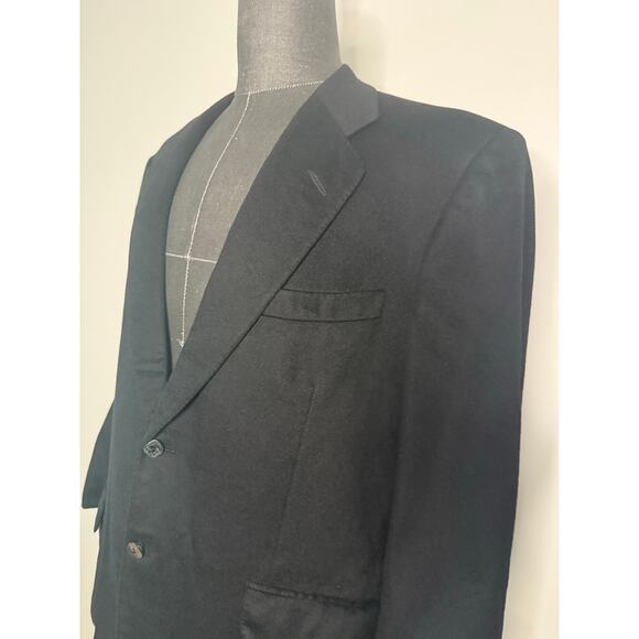 Oxxford Clothes Neiman Marcus Cashmere Suit Jacket Black Size 42 R JL - Picture 3 of 15
